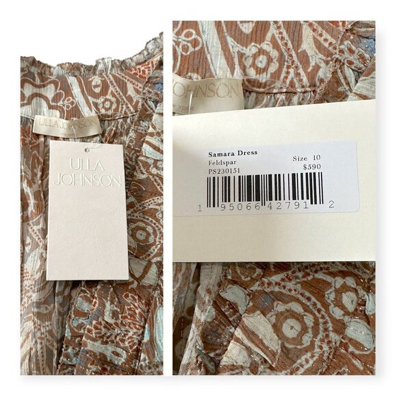 Ulla Johnson Samara Dress Size 10 in Feldspar, Neutral/metallic, NWT - Picture 5 of 14